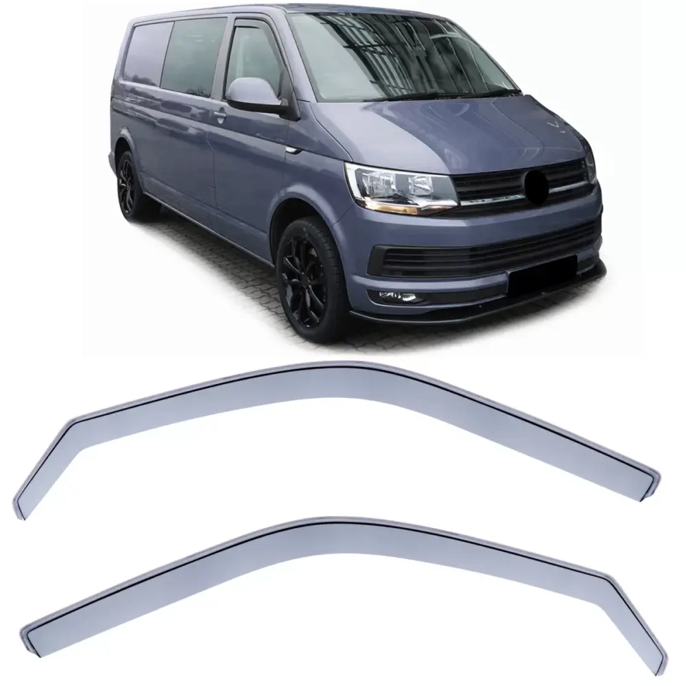 Deflettore Pioggia Trasparente Anteriore per VW T5 Bus Transporter 03-15