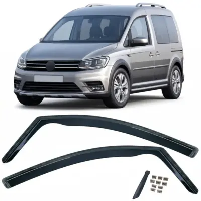 Deflettori Aria 2 Pezzi Nero per Volkswagen Caddy 3 Tipo 2K 2004-2015