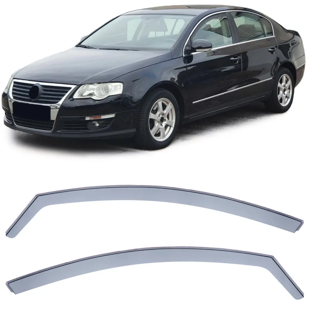 Deflettori Aria Neri Fumè per Volkswagen Passat B6 B7 3C 2005-2014, Anteriori
