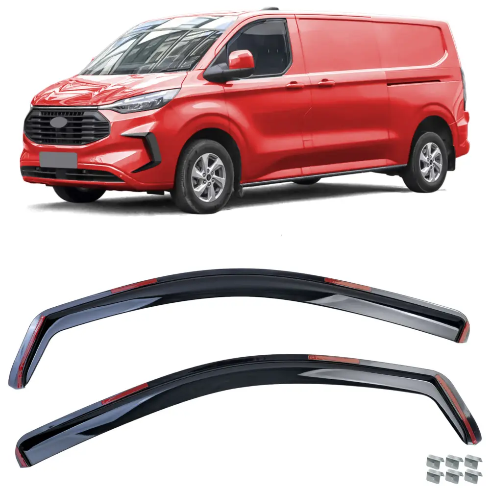 Deflettori Aria Neri per Ford Tourneo Transit Custom dal 2023, Set Completo