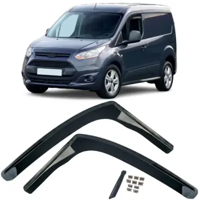 Deflettori Pioggia Anteriori Neri 2 Pezzi per Ford Transit Connect 2013-2020