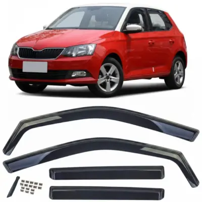 Deflettori Vento e Pioggia 4 Pezzi Oscurati per Skoda Fabia 2014-2021