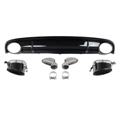 Diffusore Aria Paraurti Posteriore con Terminali RS7 Nero per Audi A7 4G
