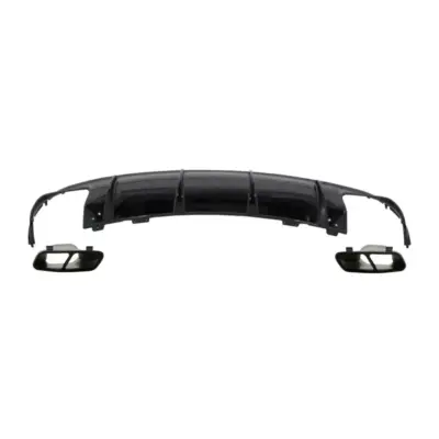 Diffusore Aria Posteriore con Terminali Scarico Nero per Mercedes CLA W117 X117