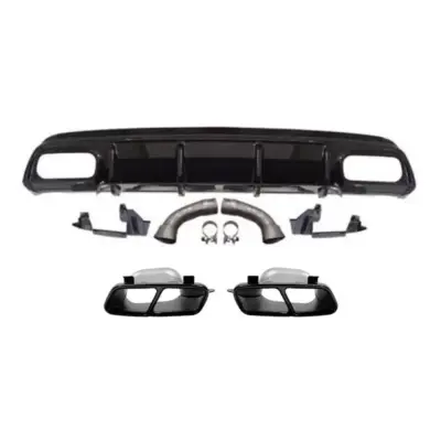 Diffusore Posteriore A45 con Punte Nere per Mercedes Classe A W176 2013-2015