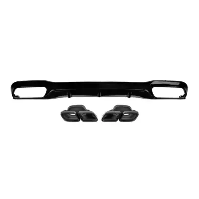 Diffusore Posteriore con Punte Nere per Mercedes Classe E W213 dal 2016