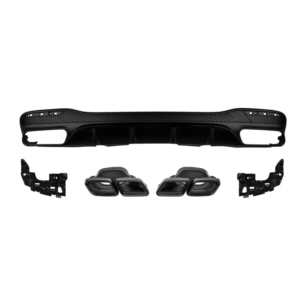 Diffusore Posteriore con Punte Nere per Mercedes GLE W166 2015-2019 Paraurti