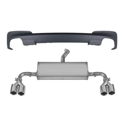 Diffusore Posteriore con Terminali Cromati per BMW X3 F25 2014-2017 M Technik