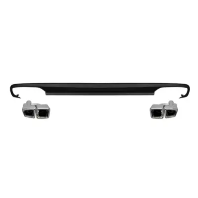 Diffusore Posteriore con Terminali Cromati per Mercedes Classe E W212 2009-2014