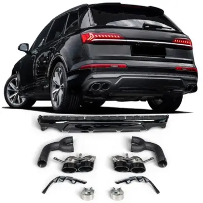 Diffusore Posteriore con Terminali di Scarico 2X2 (nero) per Audi Q7 4M