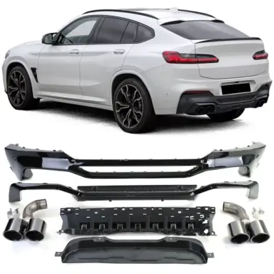 Diffusore Posteriore con Terminali Neri per BMW X4 G02 18-21