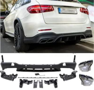 Diffusore Posteriore con Terminali Scarico Cromato per Mercedes X253 GLC