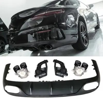Diffusore Posteriore con Terminali Scarico Neri per Mercedes C238 A238 2016-2023