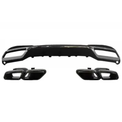 Diffusore Posteriore con Terminali Scarico Nero per Mercedes Classe E W212 S212