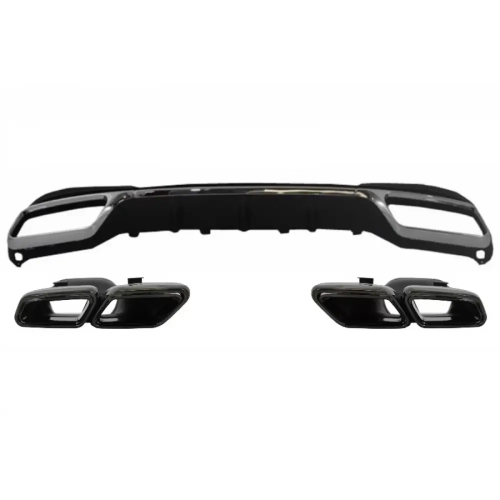 Diffusore Posteriore con Terminali Scarico Nero per Mercedes Classe E W212 S212