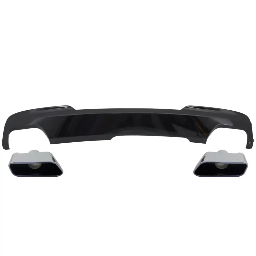 Diffusore Posteriore Doppia Uscita Nero Lucido con Terminali Scarico BMW Serie