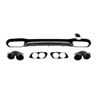 Diffusore Posteriore E53 con Punte Nere per Mercedes Classe E W213 2016-2022