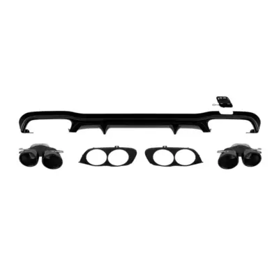 Diffusore Posteriore E53 GT con Terminali Neri per Mercedes Classe E W213