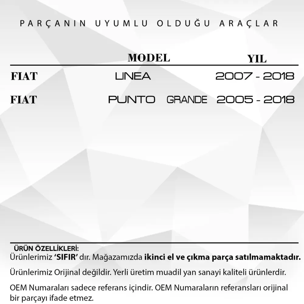 Diffusore Posteriore Lato Sinistro per Fiat Linea Punto Grande