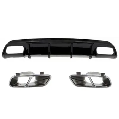 Diffusore Posteriore Nero Edition con Terminali per Mercedes Classe A W176