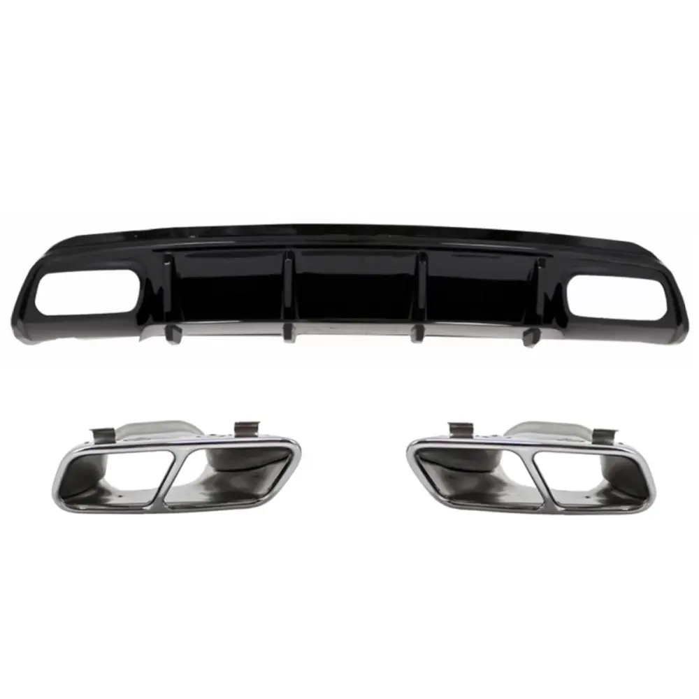 Diffusore Posteriore Nero Edition con Terminali per Mercedes Classe A W176