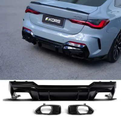 Diffusore Posteriore Nero Lucido Compatibile con BMW Serie 4 G22 (2020-2026)