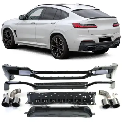 Diffusore Posteriore Performance Umbau con Terminali Scarico Neri per BMW X4