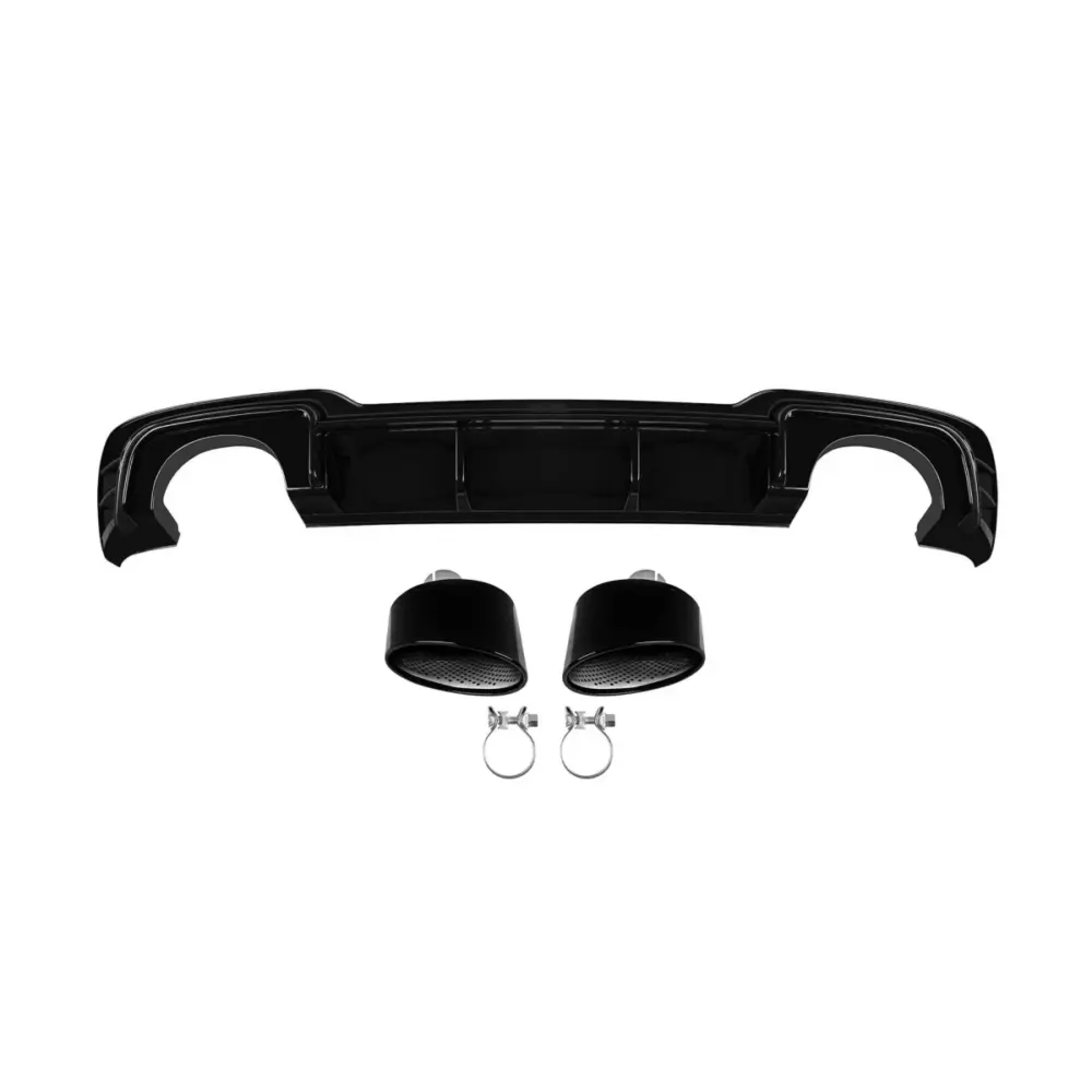 Diffusore Posteriore RS3 con Terminali Neri per Audi A3 Sportback S-line