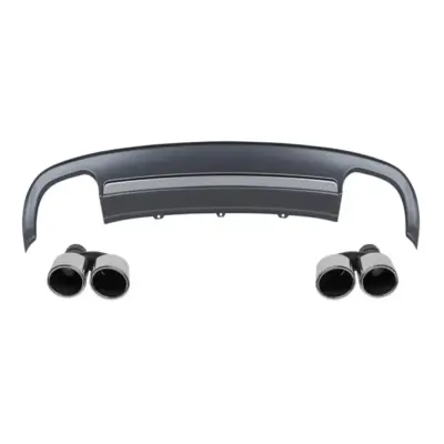 Diffusore Posteriore S5 con Terminali Cromati per Audi A5 Coupe Cabrio 2012-2016