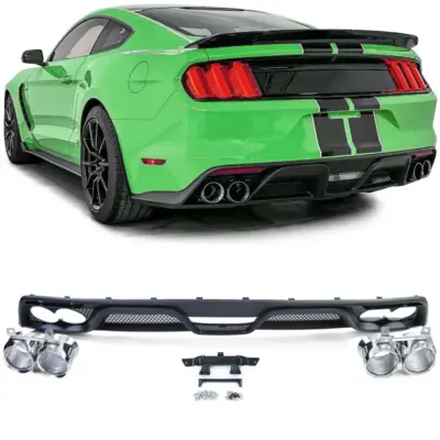 Diffusore Posteriore Shelby GT350 Look con Doppie Uscite per Ford Mustang 6