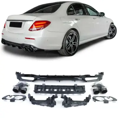 Diffusore Posteriore Sport con Terminali Neri per Mercedes Classe E W213