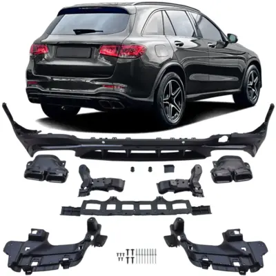 Diffusore Posteriore Sport con Terminali Neri per Mercedes GLC X253 19-22