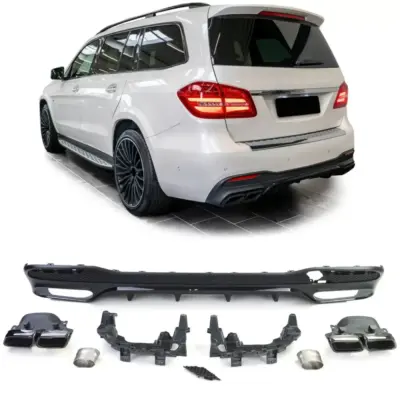Diffusore Posteriore Sport con Terminali Neri per Mercedes GLS X166 15-19