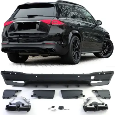 Diffusore Posteriore Sportivo con Doppio Terminale Nero per Mercedes GLE V167