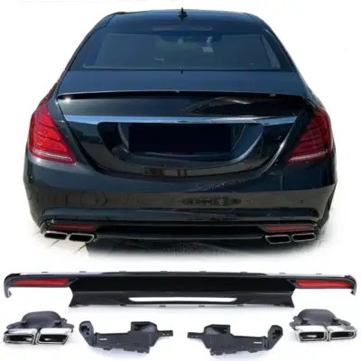 Diffusore Posteriore Sportivo Lucido con Terminali per Mercedes Classe S W222