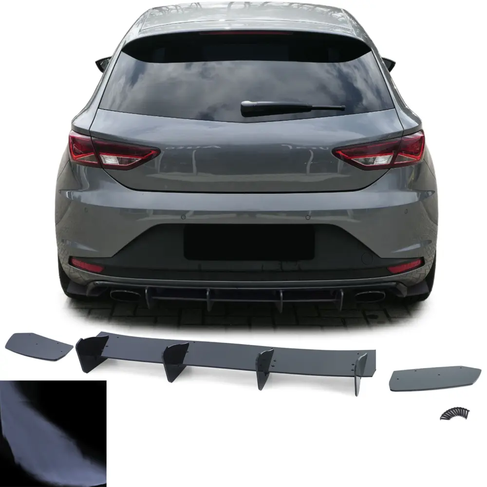 Diffusore Posteriore Sportivo Nero Lucido per Seat Leon 3 5F Cupra 2012-2016