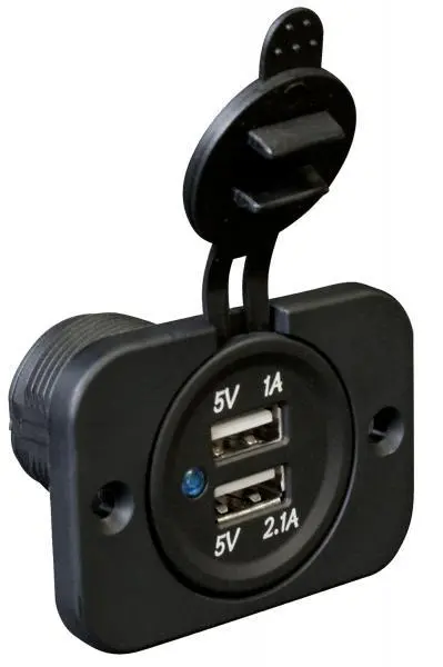 Doppia presa USB da incasso ricarica veloce 5V 1A 2.1A caricatore auto barca