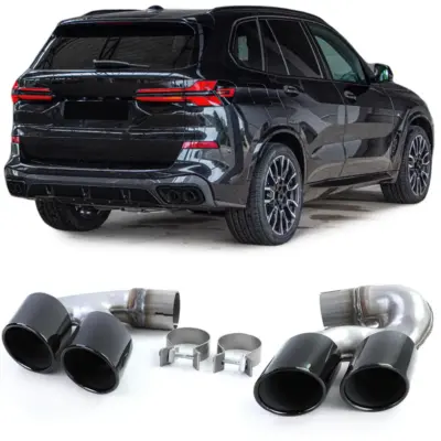 Doppio Terminale Terminali Scarico Performance Nero per BMW X5 G05 X6 G06 X7