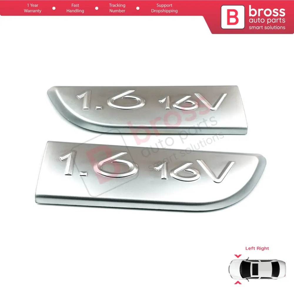 Emblema Cromato 1.6 16v Anteriore Sinistro e Destro per Renault Megane MK2