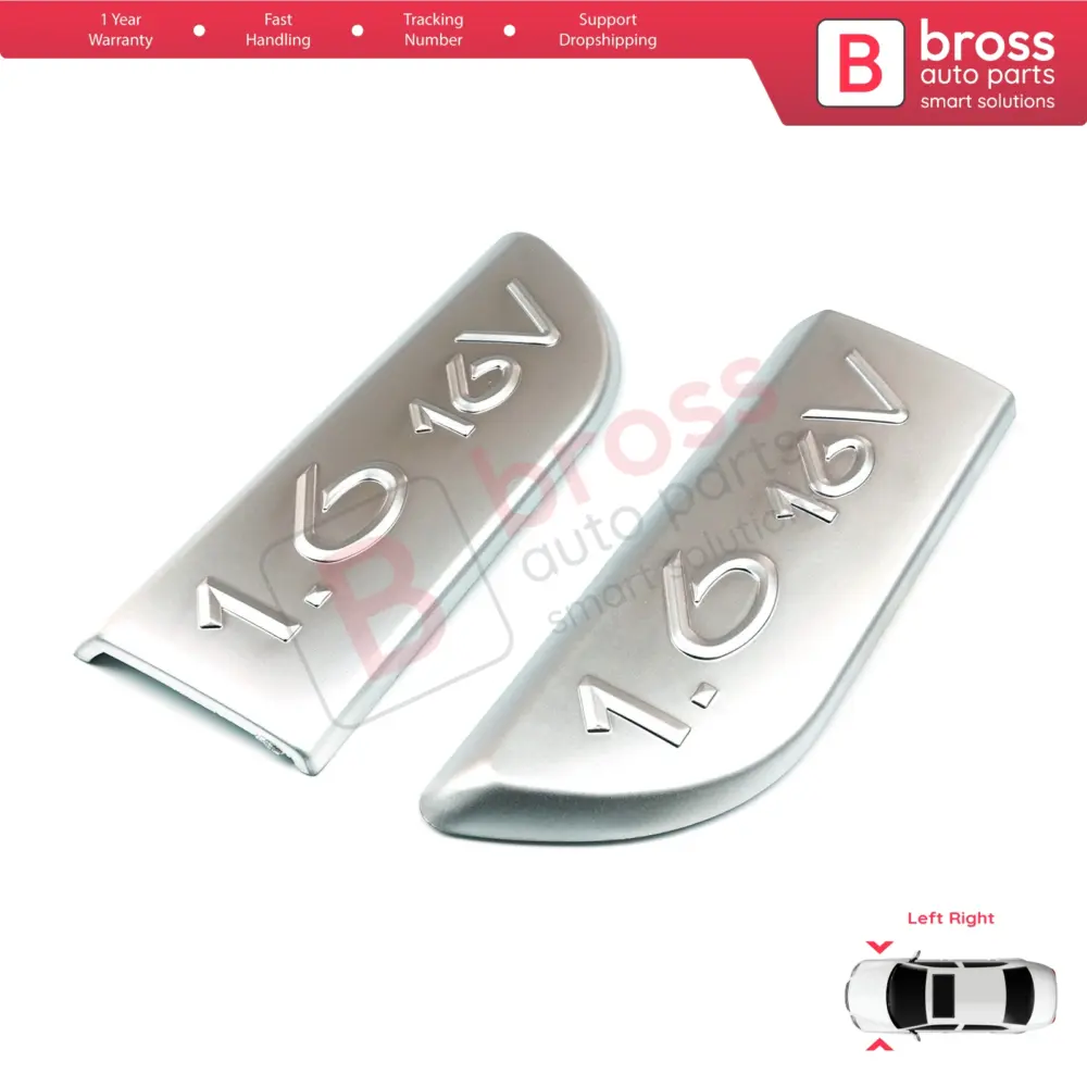 Emblema Cromato 1.6 16v Anteriore Sinistro e Destro per Renault Megane MK2