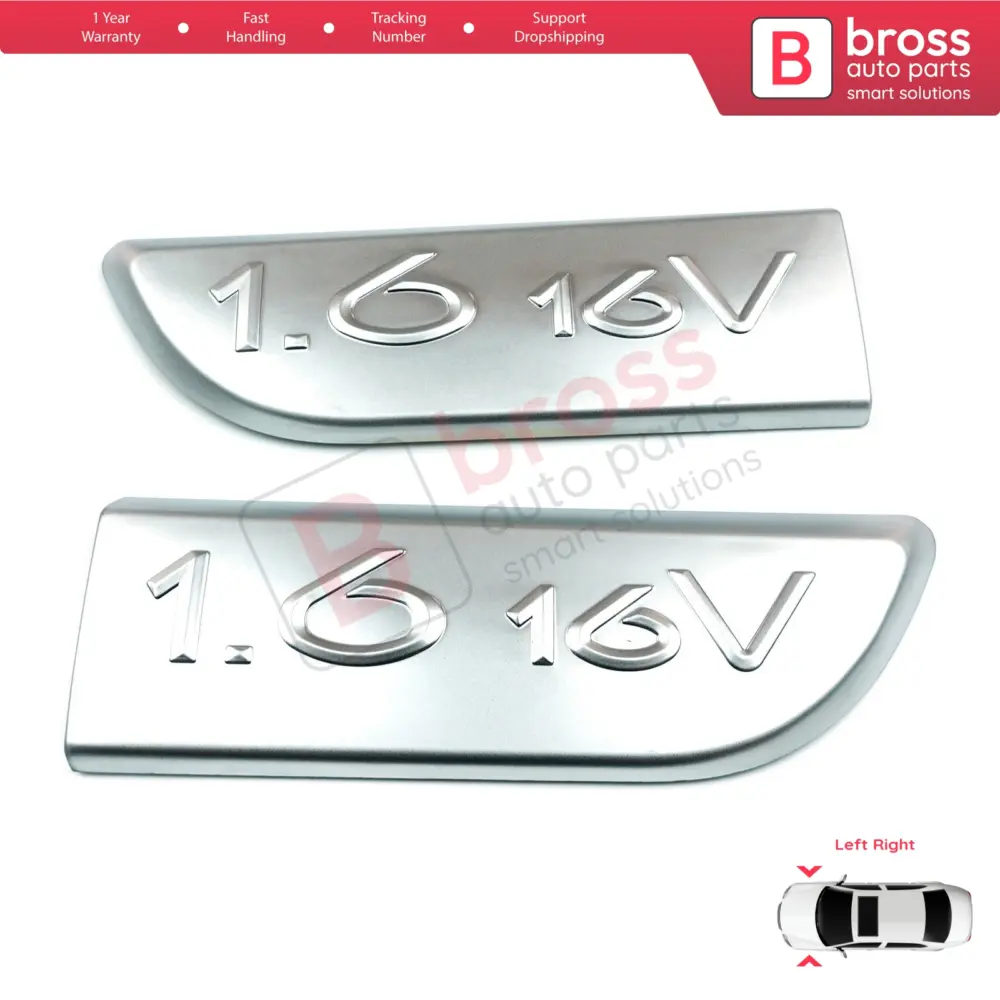 Emblema Cromato 1.6 16v Anteriore Sinistro e Destro per Renault Megane MK2