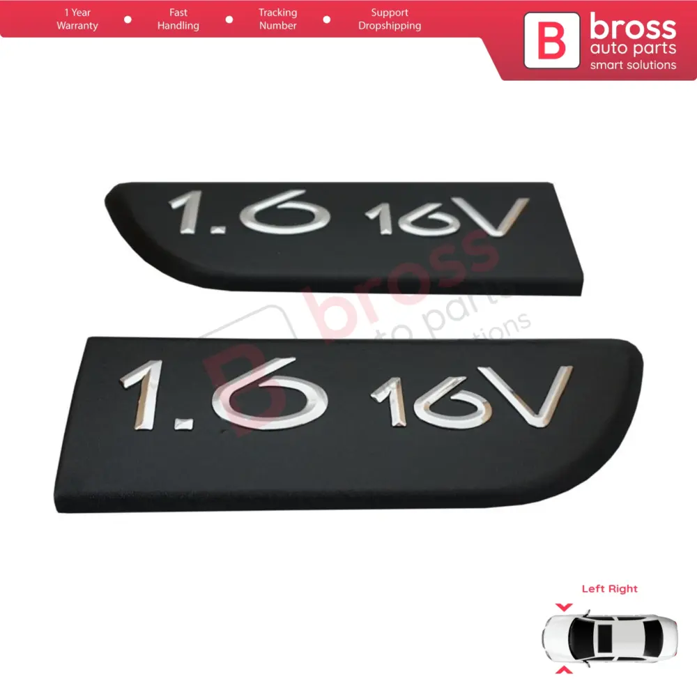 Emblema Nero 1.6 16v Anteriore Sinistro Destro per Renault Megane MK2 Scenic MK2