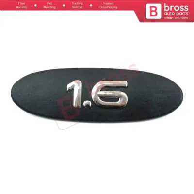 Emblema Nero Cromato 1.6 per Renault Clio 119 mm X 39 mm