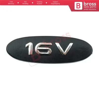Emblema Nero Cromato 16v 119x39 mm per Renault Clio Kangoo