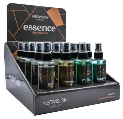 Espositore deodoranti auto assortiti fragranze maschili spray 150 ml
