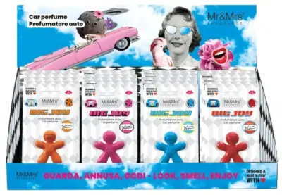 Espositore deodoranti auto assortiti spray profumatori ambienti veicoli 24 pezzi