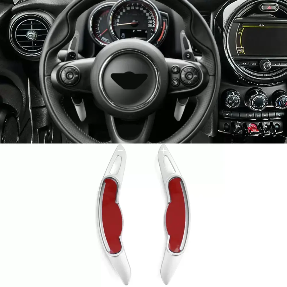 Estensione Paddle Cambio Alluminio Argento per Mini Cooper F55 F56 F57 Cabrio