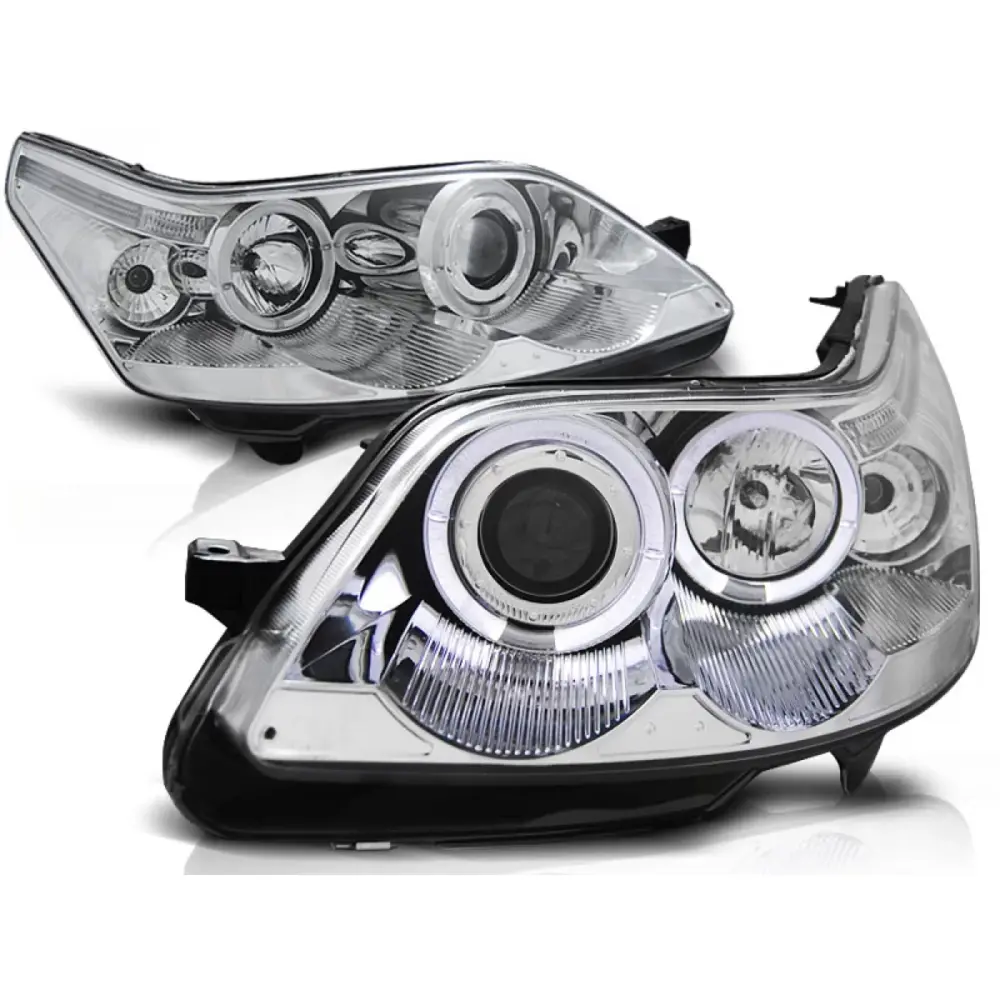 Fanale Anteriore Angel Eyes Cromato per Citroën C4 04-10