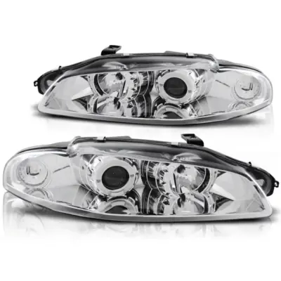 Fanale Anteriore Angel Eyes Cromato per Mitsubishi Eclipse 97-12.98