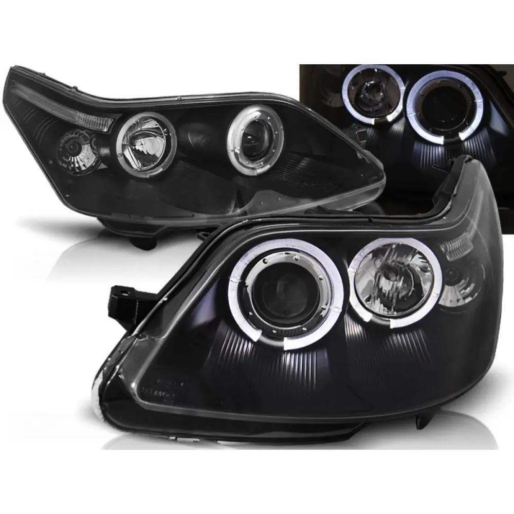 Fanale Anteriore Angel Eyes Nero per Citroën C4 04-10